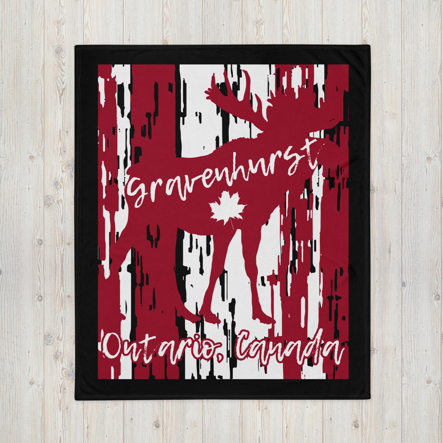 Gravenhurst Ontario Moose - Campfire Blanket - Throw Blanket