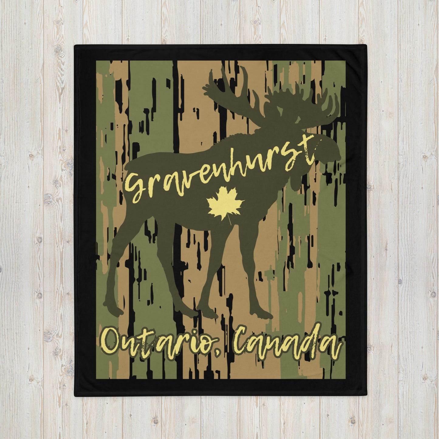 Gravenhurst Ontario Moose - Campfire Blanket - Throw Blanket