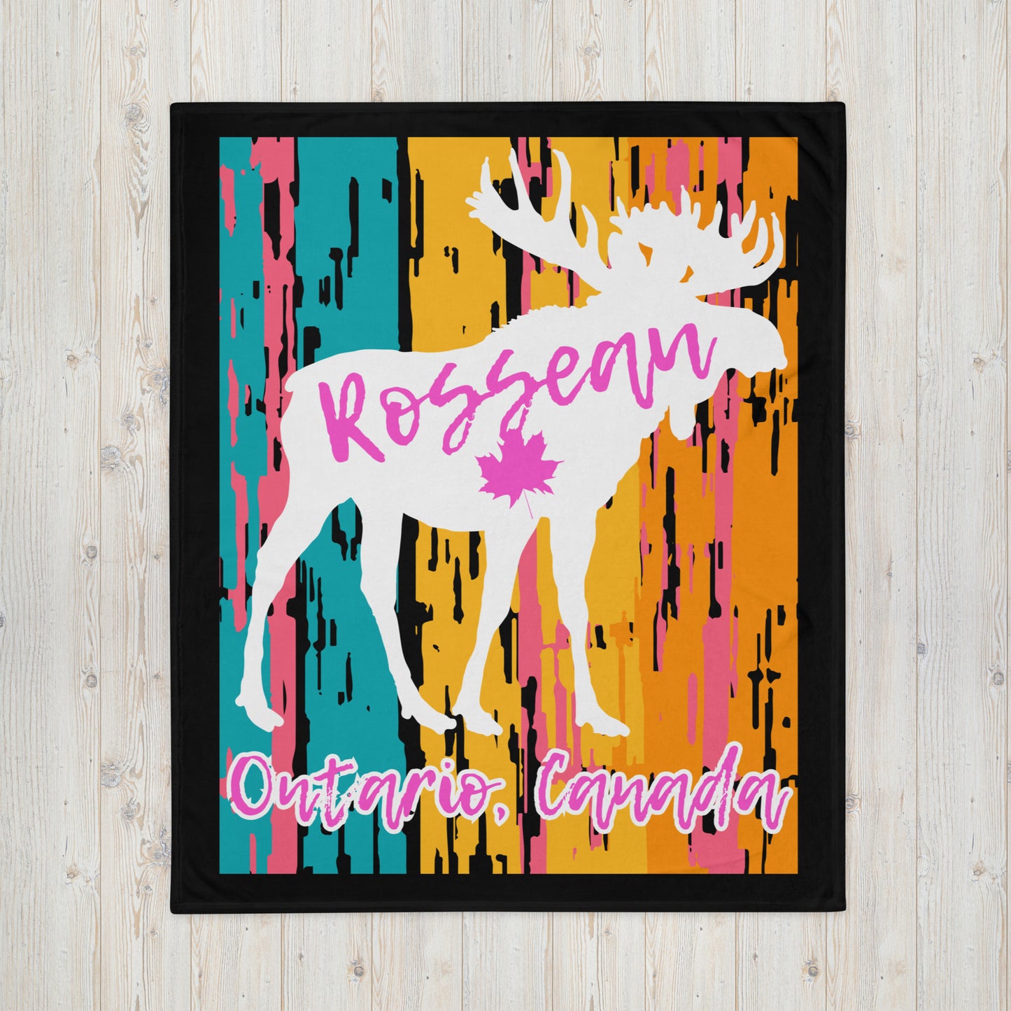 Rosseau Ontario Moose - Campfire Blanket - Throw Blanket