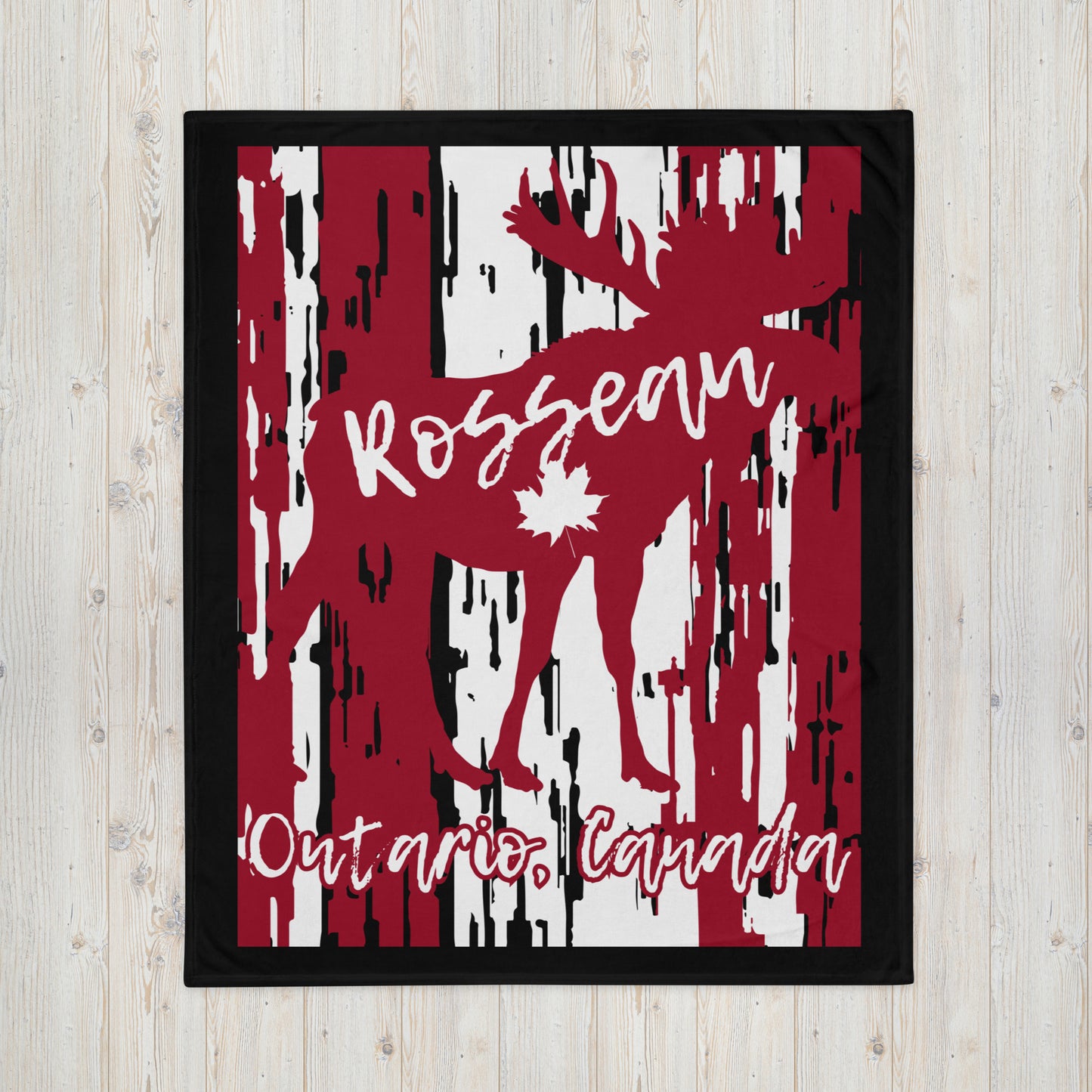 Rosseau Ontario Moose - Campfire Blanket - Throw Blanket