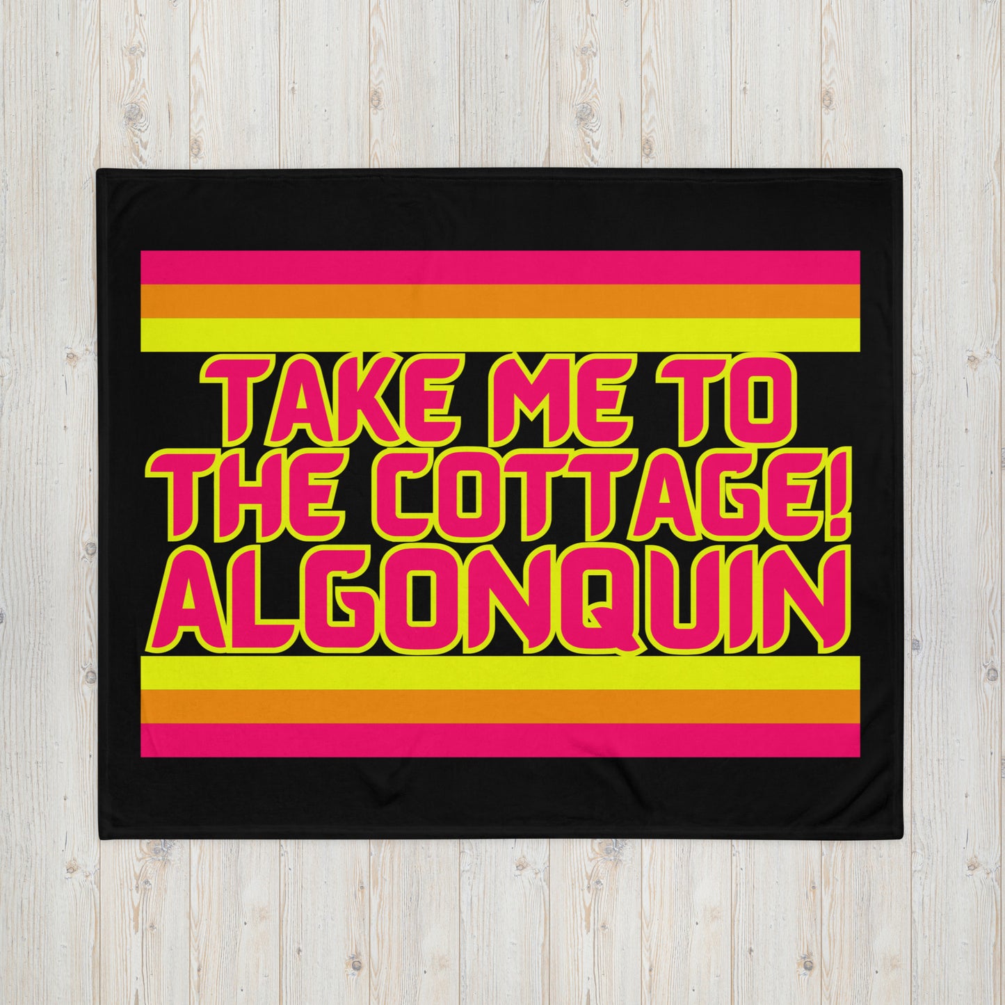 Algonquin - Take Me To The Cottage! - Stripes - Campfire Blanket - Throw Blanket