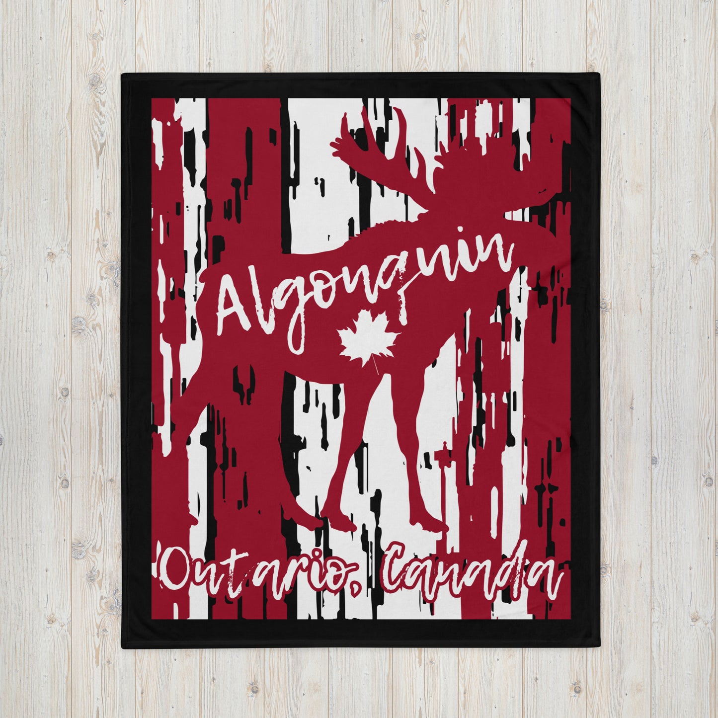 Algonquin Ontario Canada Moose - Campfire Blanket - Throw Blanket