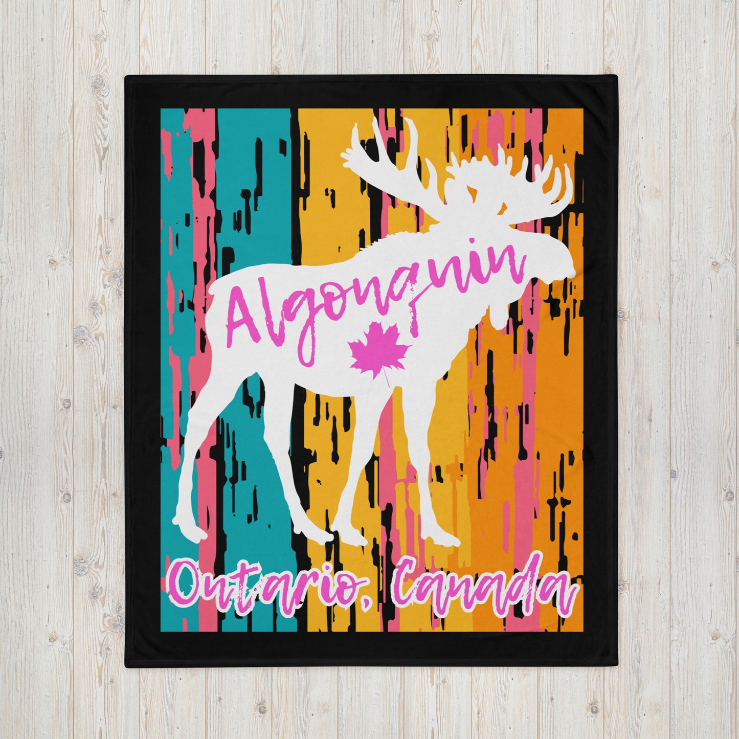 Algonquin Ontario Moose - Campfire Blanket - Throw Blanket