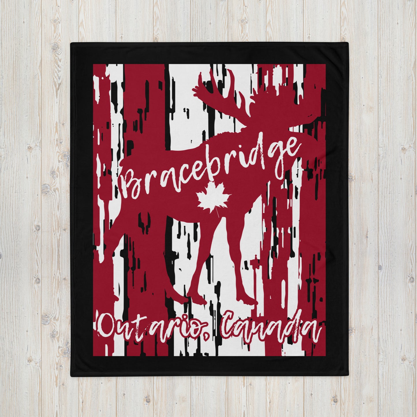 Bracebridge Ontario Moose - Campfire Blanket - Throw Blanket