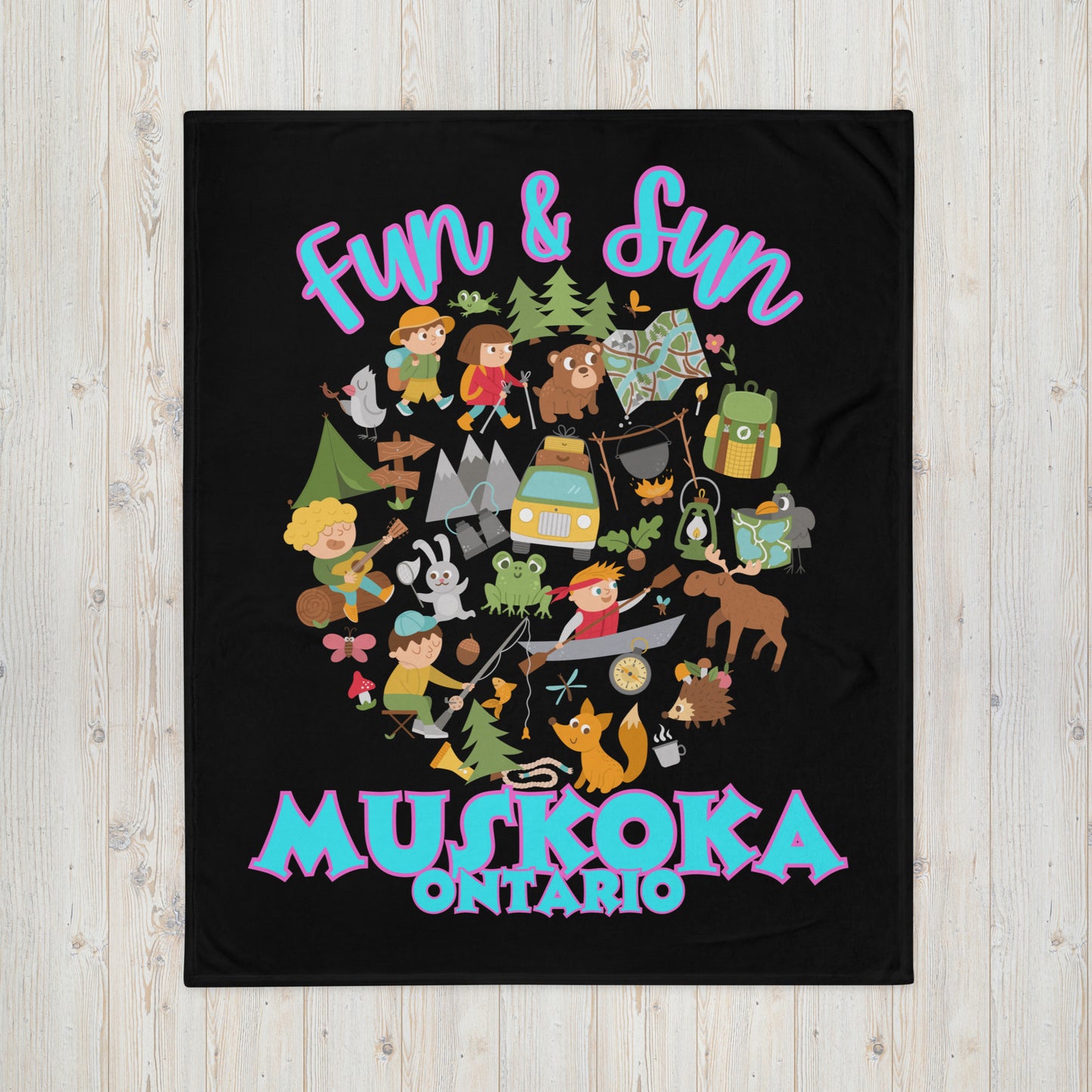 Muskoka Ontario - Fun & Sun - Campfire Blanket - Throw Blanket