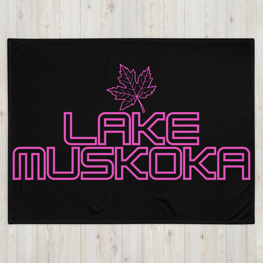 Lake Muskoka Ontario Leaf - Campfire Blanket - Throw Blanket