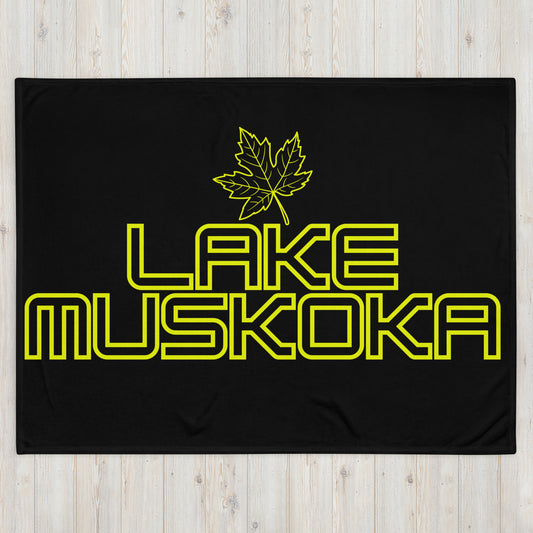 Lake Muskoka Ontario Leaf - Campfire Blanket - Throw Blanket