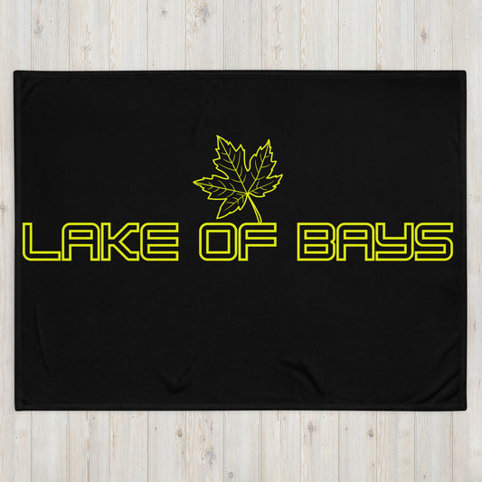 Lake of Bays Ontario Leaf - Campfire Blanket - Throw Blanket