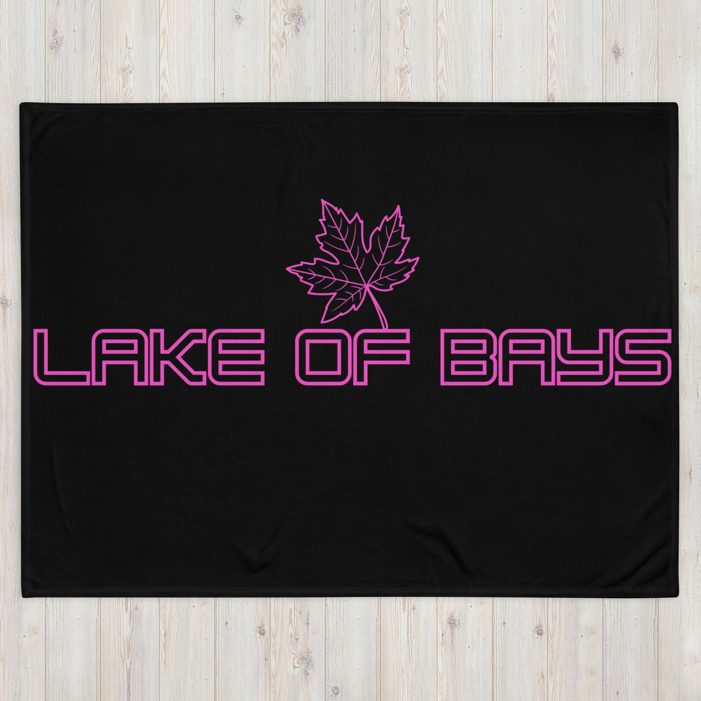 Lake of Bays Ontario Leaf - Campfire Blanket - Throw Blanket