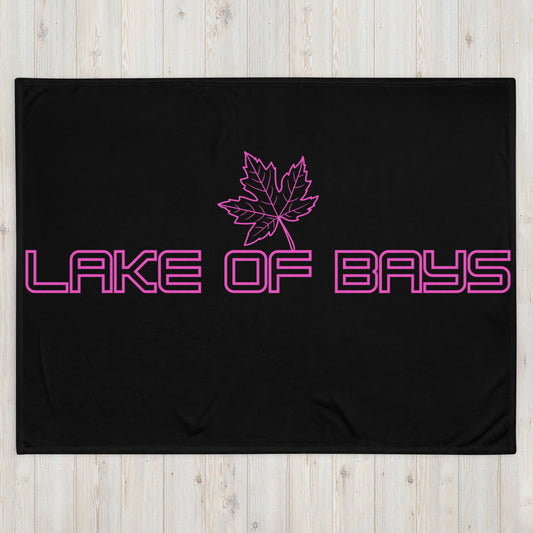 Lake of Bays Ontario Leaf - Campfire Blanket - Throw Blanket