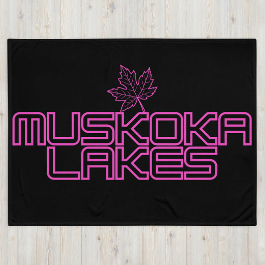 Muskoka Lakes Ontario Leaf - Campfire Blanket - Throw Blanket