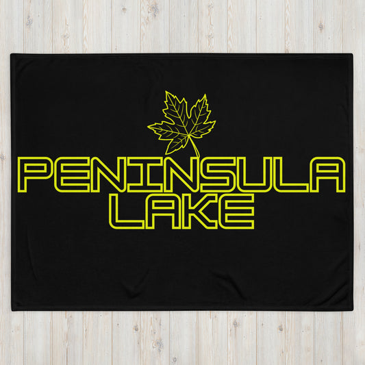 Peninsula Lake Leaf - Campfire Blanket - Throw Blanket