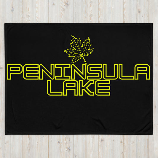 Peninsula Lake Leaf - Campfire Blanket - Throw Blanket