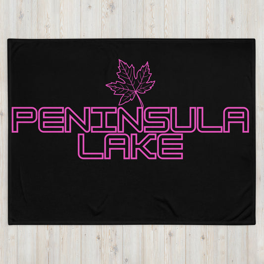 Peninsula Lake Leaf - Campfire Blanket - Throw Blanket