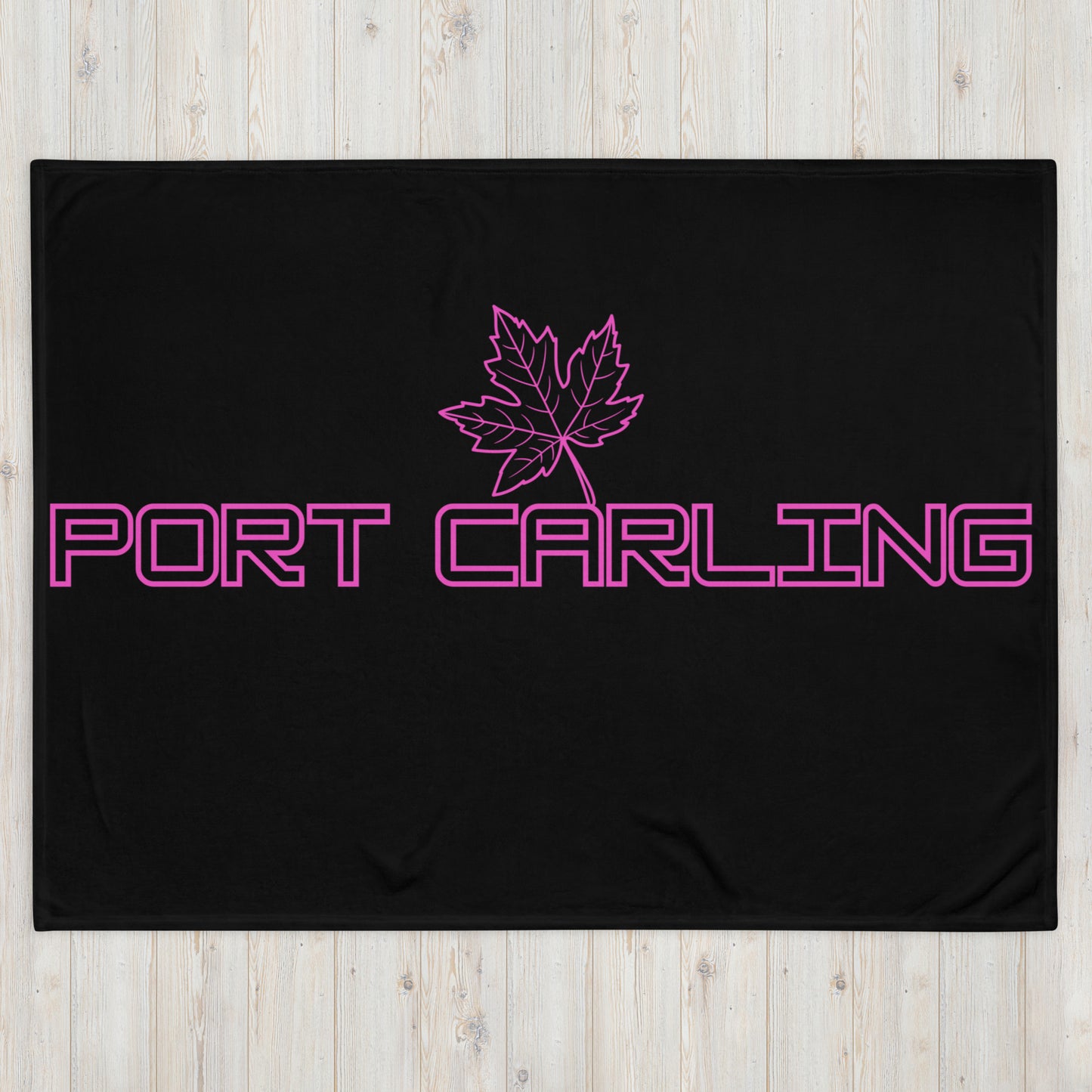 Port Carling Ontario Leaf - Campfire Blanket - Throw Blanket