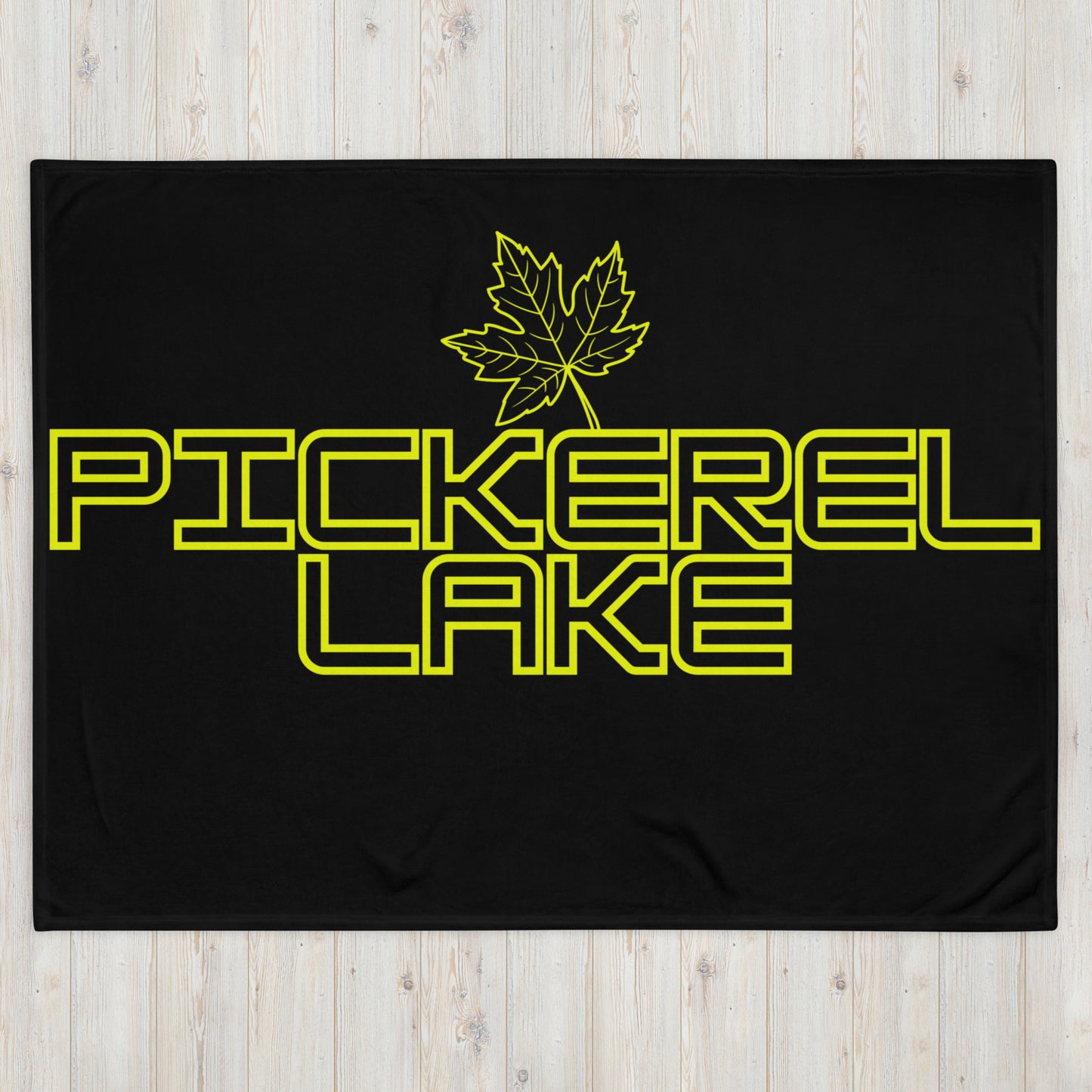 Pickerel Lake Ontario Leaf - Campfire Blanket - Throw Blanket