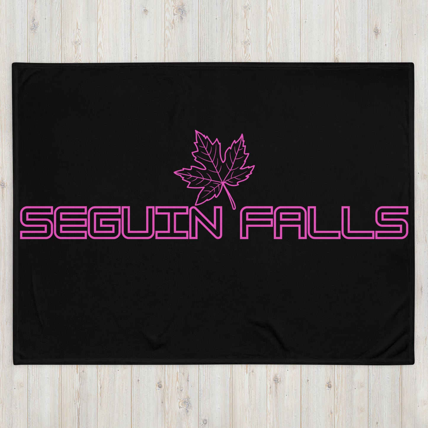 Seguin Falls Ontario Leaf - Campfire Blanket - Throw Blanket