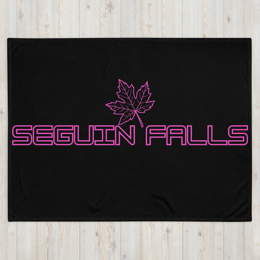 Seguin Falls Ontario Leaf - Campfire Blanket - Throw Blanket