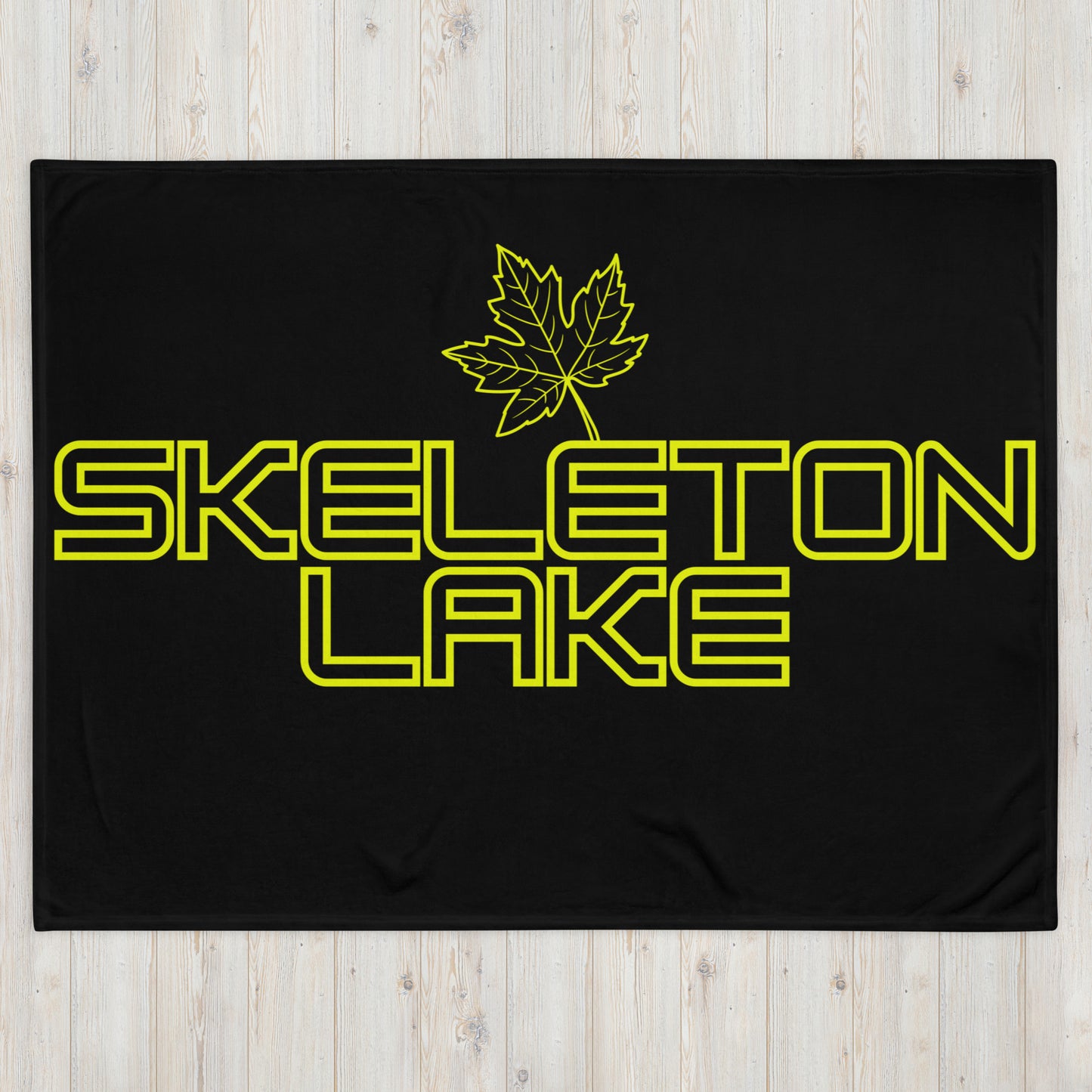 Skeleton Lake Ontario Maple Leaf - Campfire Blanket - Throw Blanket