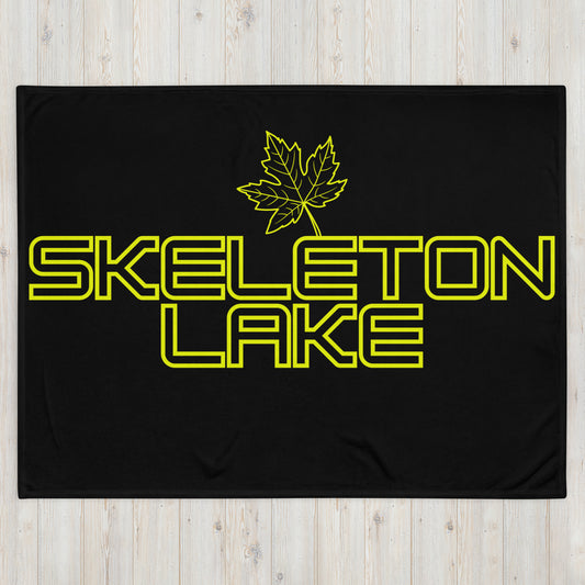 Skeleton Lake Ontario Maple Leaf - Campfire Blanket - Throw Blanket