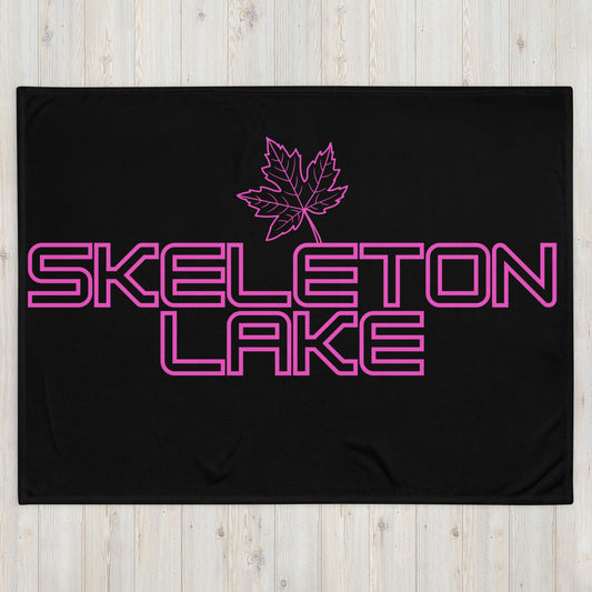 Skeleton Lake Ontario Maple Leaf - Campfire Blanket - Throw Blanket