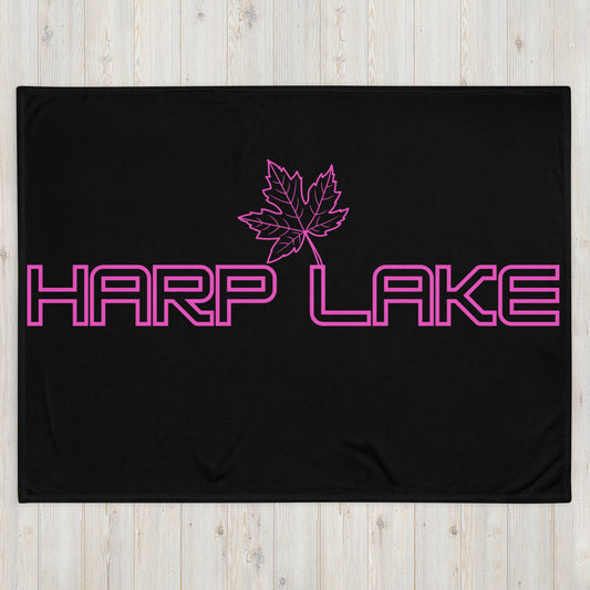 Harp Lake Ontario Maple Leaf - Campfire Blanket - Throw Blanket