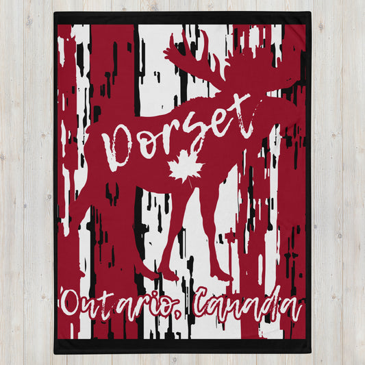 Dorset Ontario Moose - Campfire Blanket - Throw Blanket
