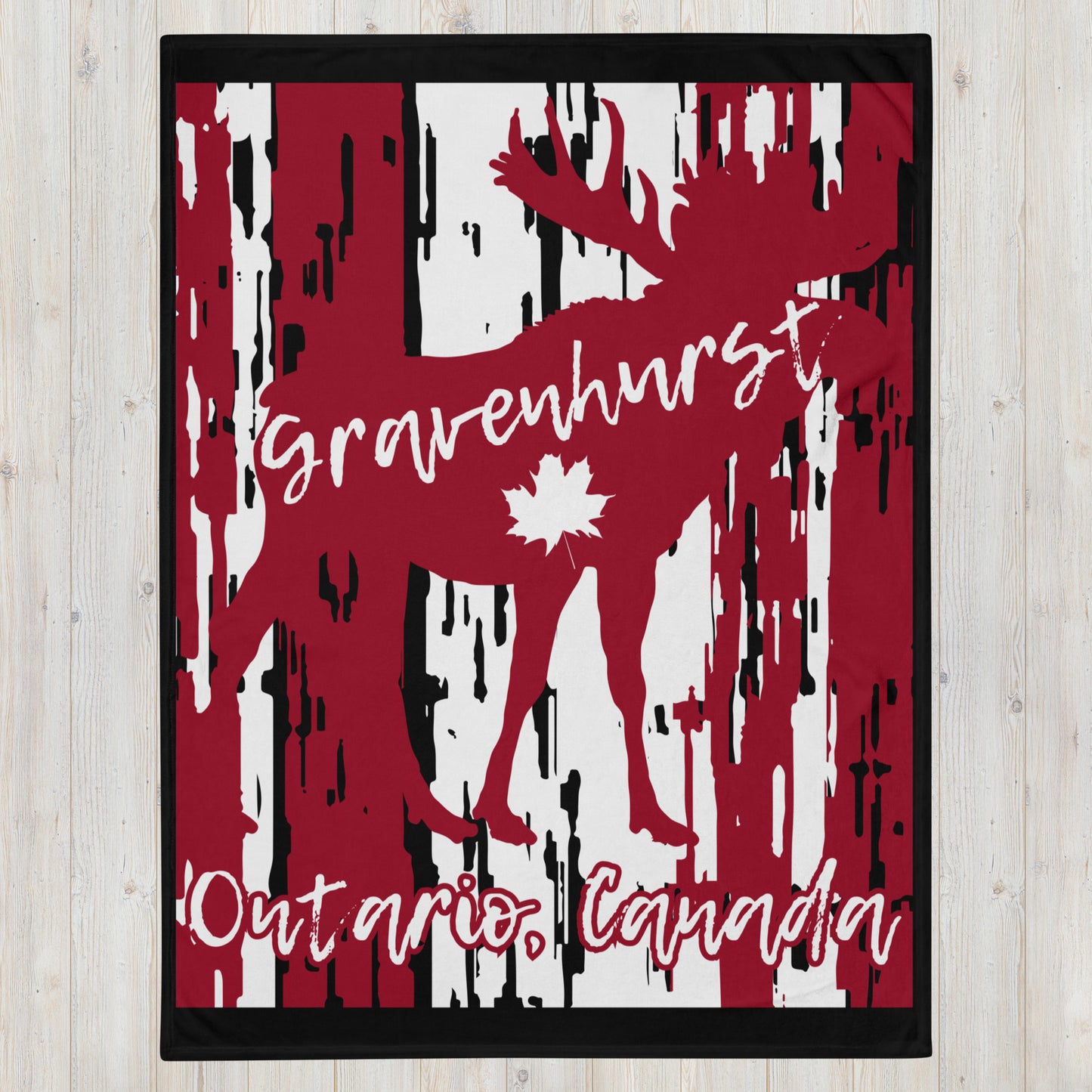 Gravenhurst Ontario Moose - Campfire Blanket - Throw Blanket