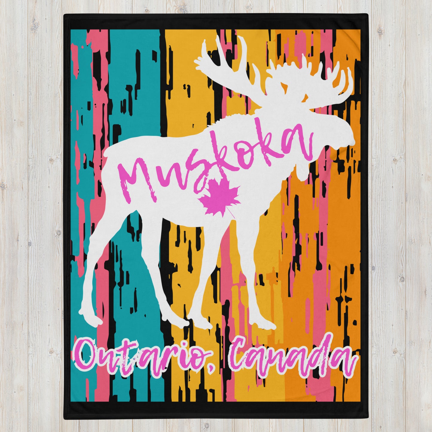Muskoka Ontario Moose - Campfire Blanket - Throw Blanket