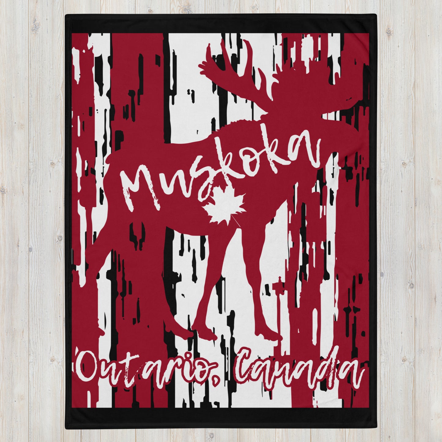 Muskoka Ontario Moose - Campfire Blanket - Throw Blanket