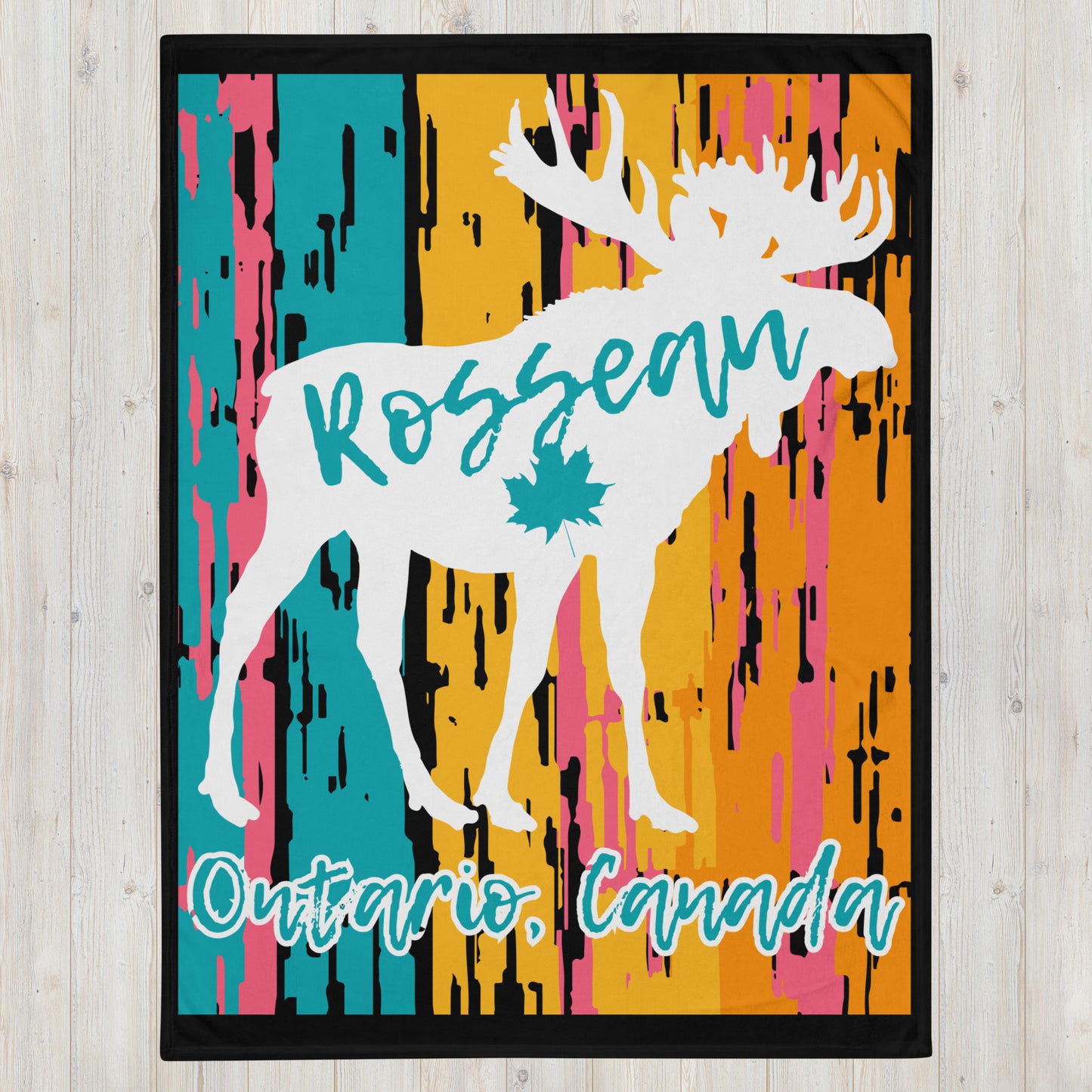 Rosseau Ontario Moose - Campfire Blanket - Throw Blanket