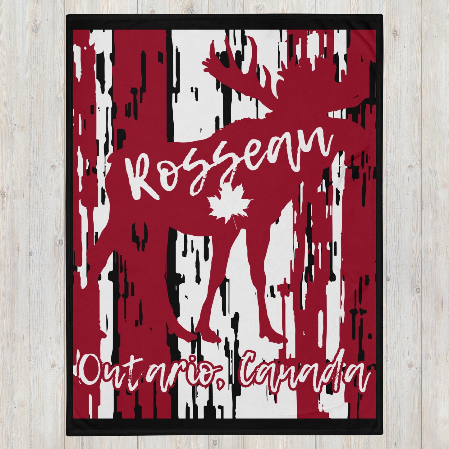 Rosseau Ontario Moose - Campfire Blanket - Throw Blanket