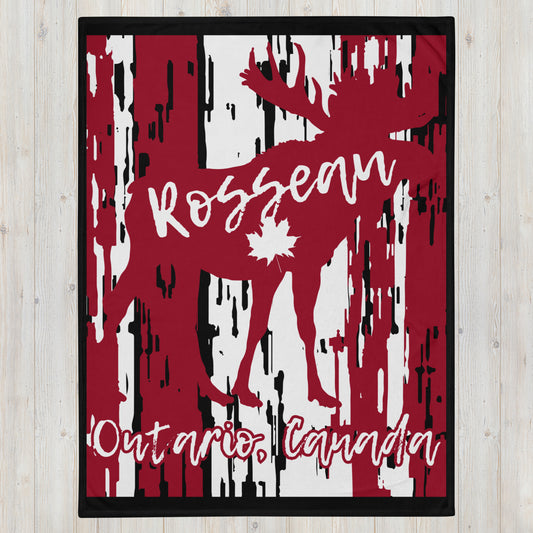 Rosseau Ontario Moose - Campfire Blanket - Throw Blanket