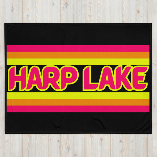 Harp Lake Ontario - Stripes - Campfire Blanket - Throw Blanket