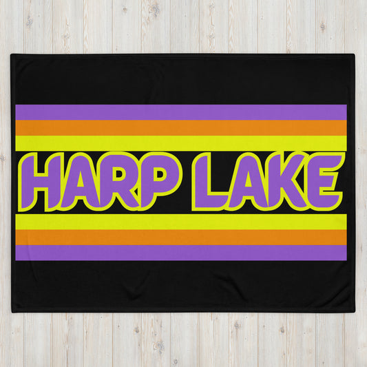 Harp Lake Ontario - Stripes - Campfire Blanket - Throw Blanket