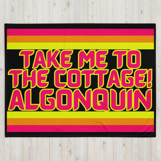 Algonquin - Take Me To The Cottage! - Stripes - Campfire Blanket - Throw Blanket