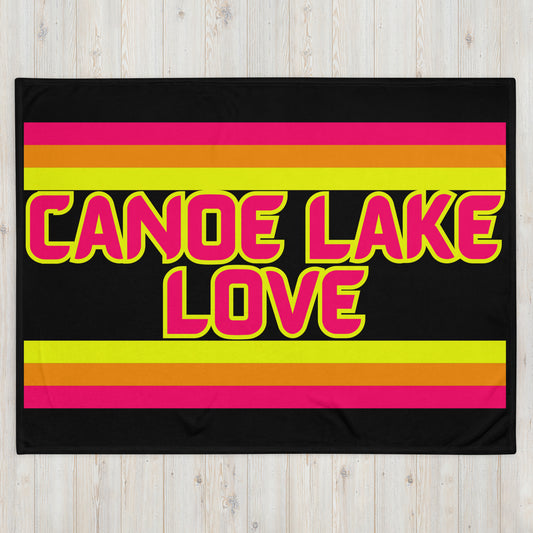 Canoe Lake Love - Stripes - Campfire Blanket - Throw Blanket