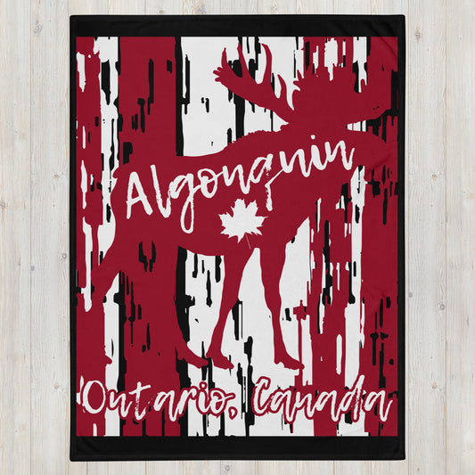 Algonquin Ontario Canada Moose - Campfire Blanket - Throw Blanket