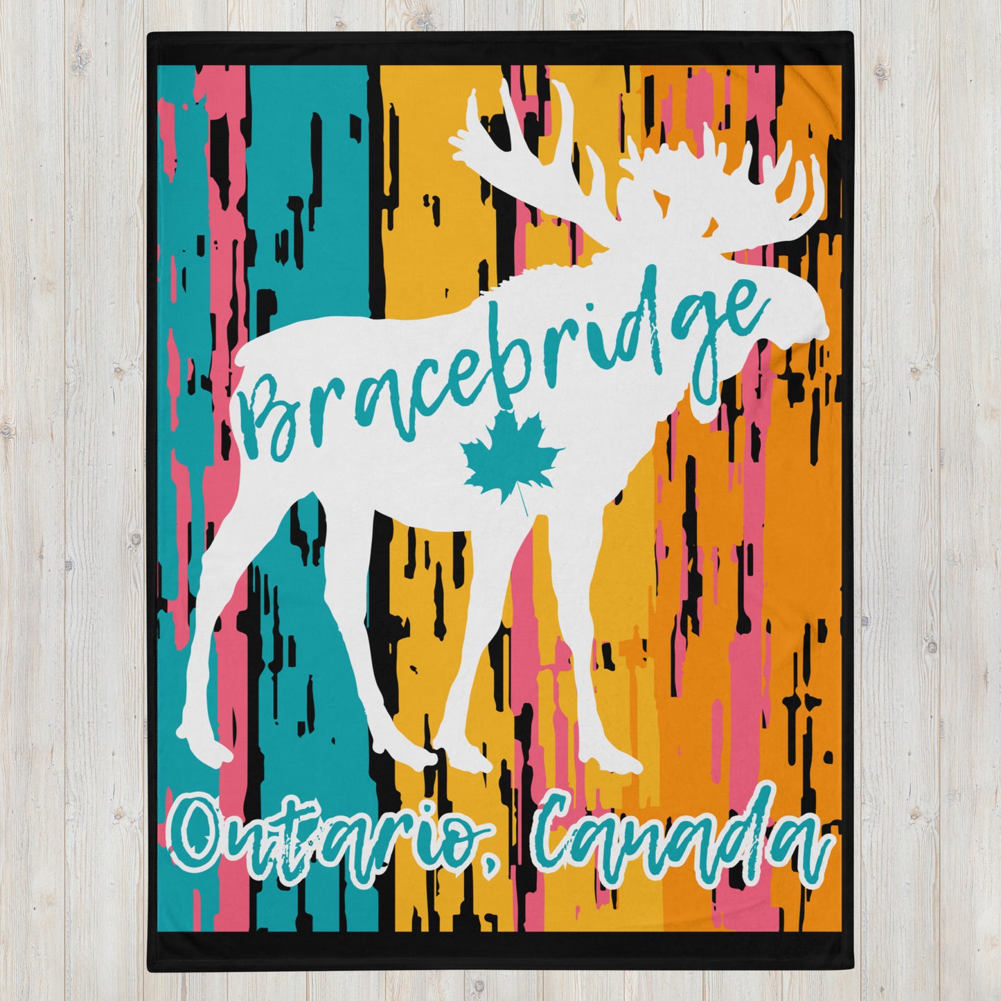 Bracebridge Ontario Moose - Campfire Blanket - Throw Blanket