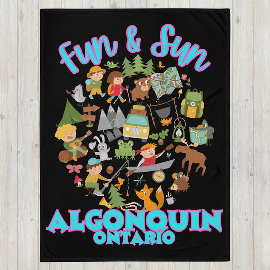 Algonquin Ontario - Fun & Sun - Campfire Blanket - Throw Blanket