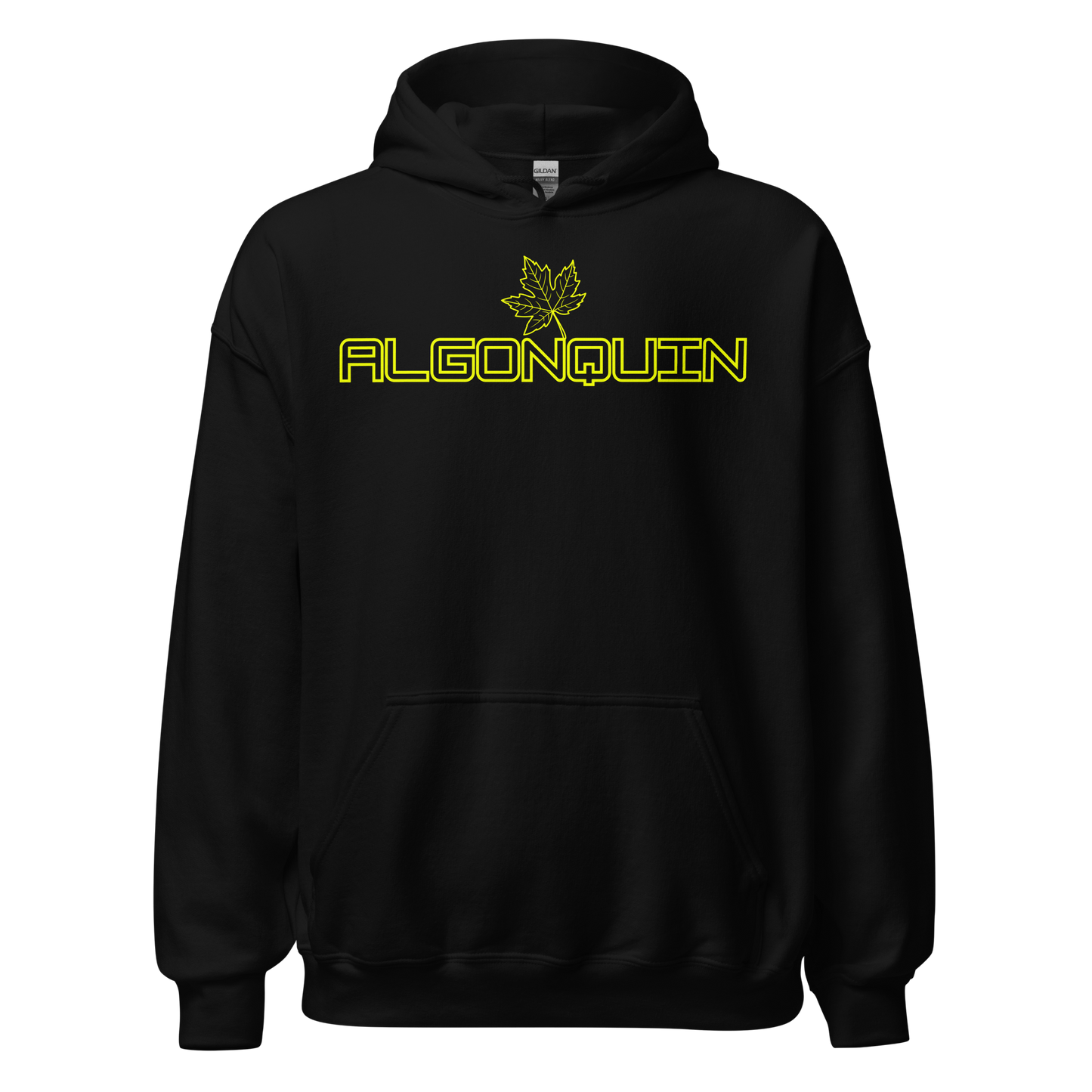 Algonquin Park - Bright Yellow Design with Maple Leaf - Unisex Hoodie