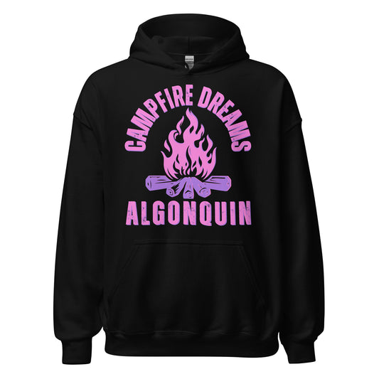Algonquin Park - Campfire Dreams - Purple & Pink Graphics - Quality Unisex Hoodie
