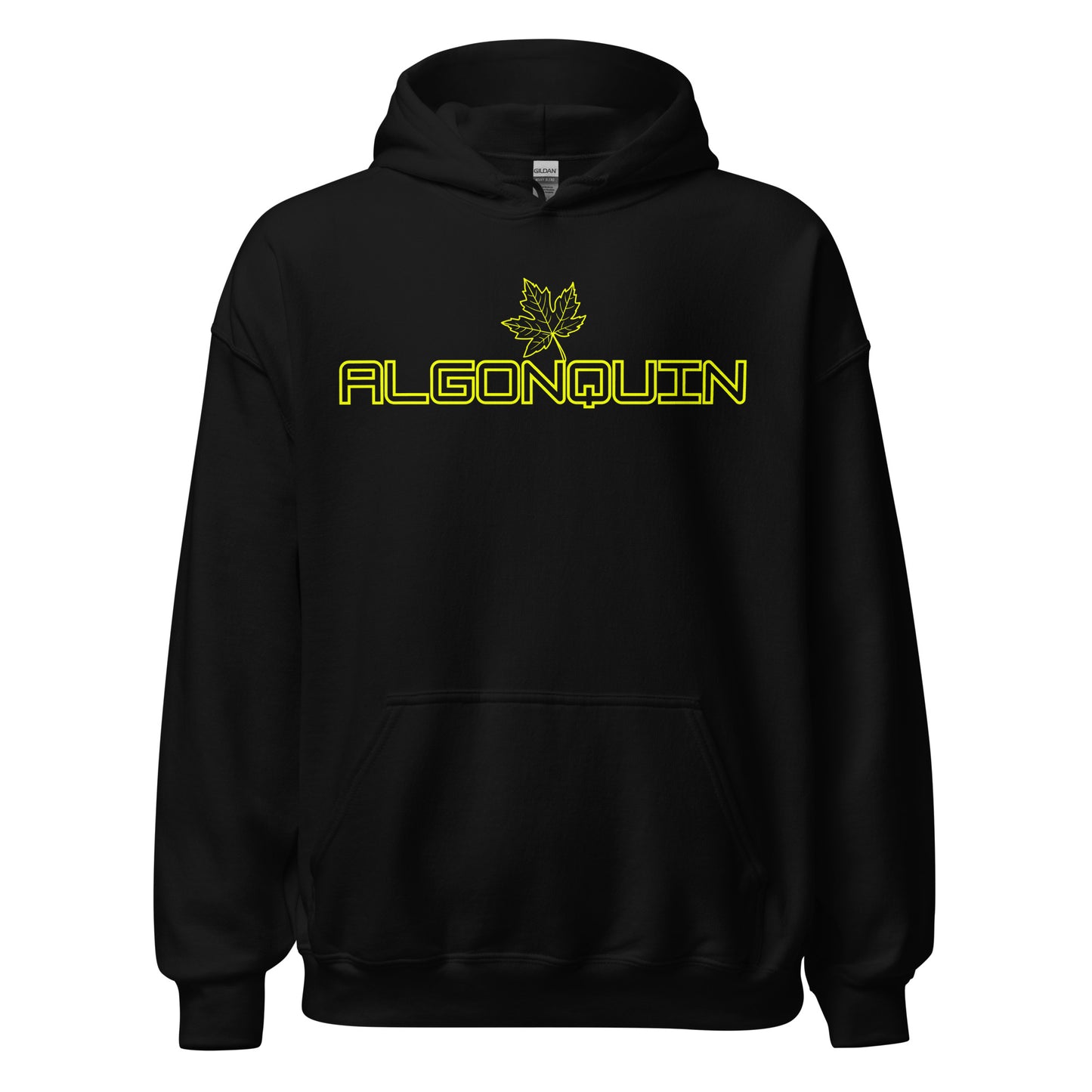 Algonquin Park - Bright Yellow Design with Maple Leaf - Quality Unisex Hoodie