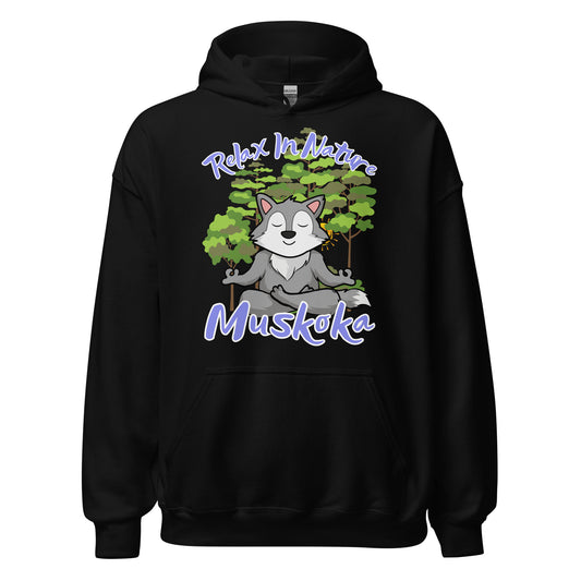 Relax in Nature Muskoka Wolf - Unisex Hoodie