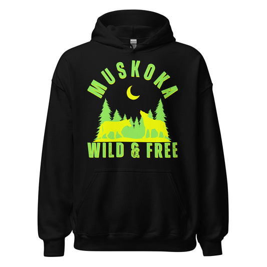 Muskoka Wild & Free Wolves - Unisex Hoodie