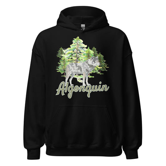 Algonquin Painted Wolf Scene - Unisex Hoodie