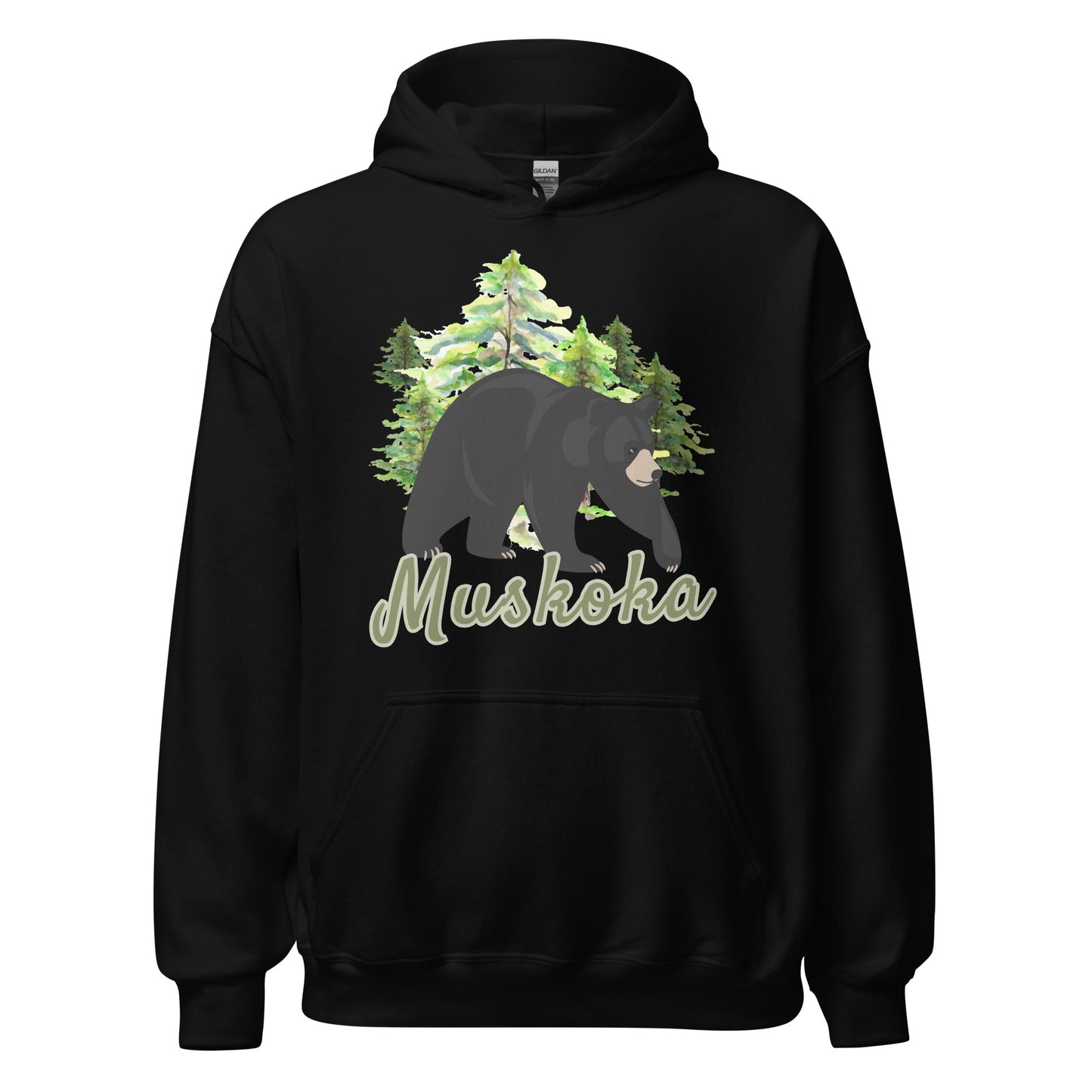 Muskoka Painted Bear Scene - Unisex Hoodie