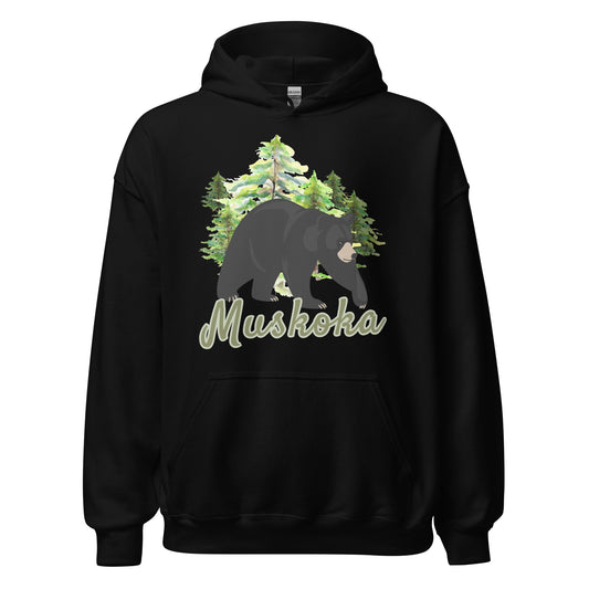 Muskoka Painted Bear Scene - Unisex Hoodie