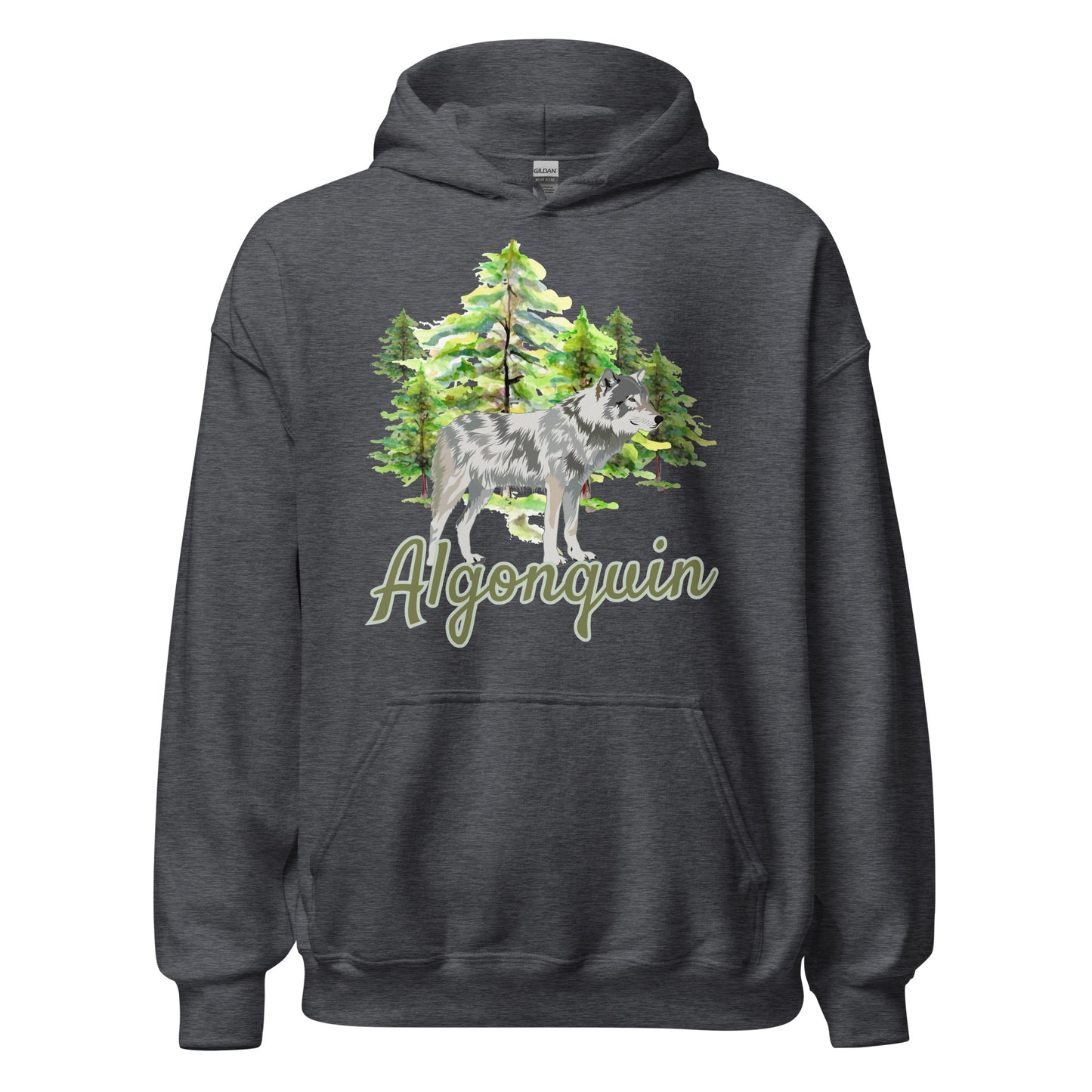 Algonquin Painted Wolf Scene - Unisex Hoodie