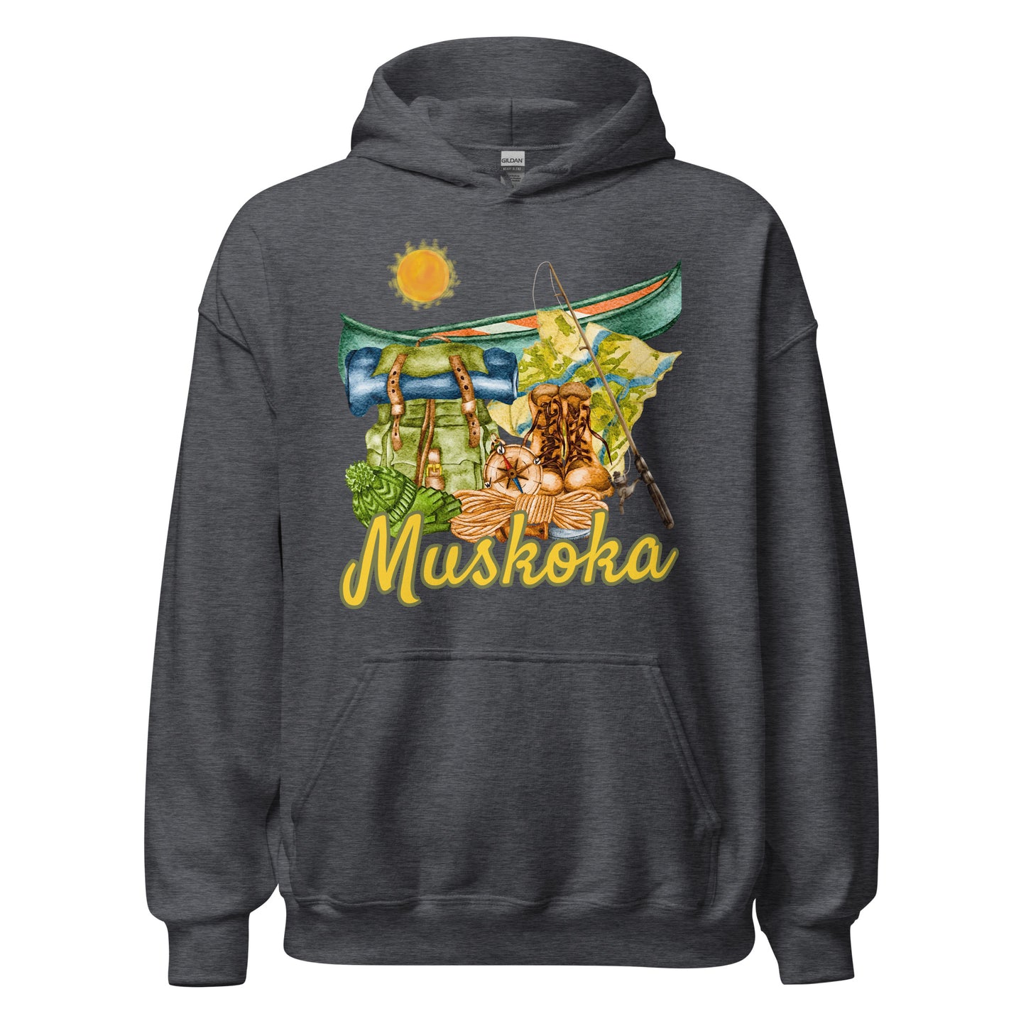 Muskoka Painted Canoe Scene - Unisex Hoodie